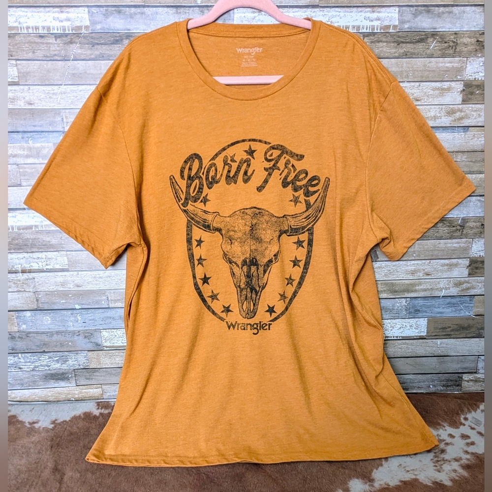 Wrangler  Unisex Mustard Graphic T-Shirt